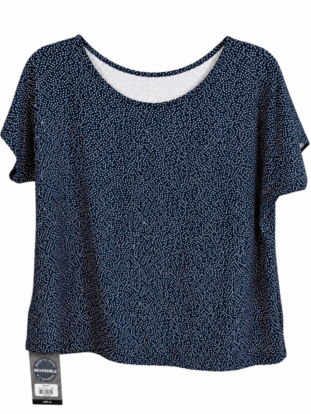 Miik Rio Reversible Dolman Tee Navy Mini Dot Size L NWT